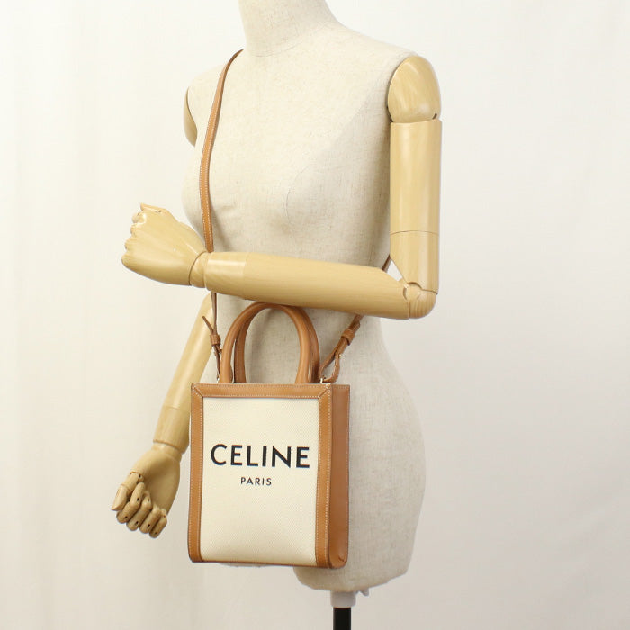 CELINE 2WAY Mini vertical hippopotamus 19330 2BNZ.02NT Handbag canvas/Calfskin Women