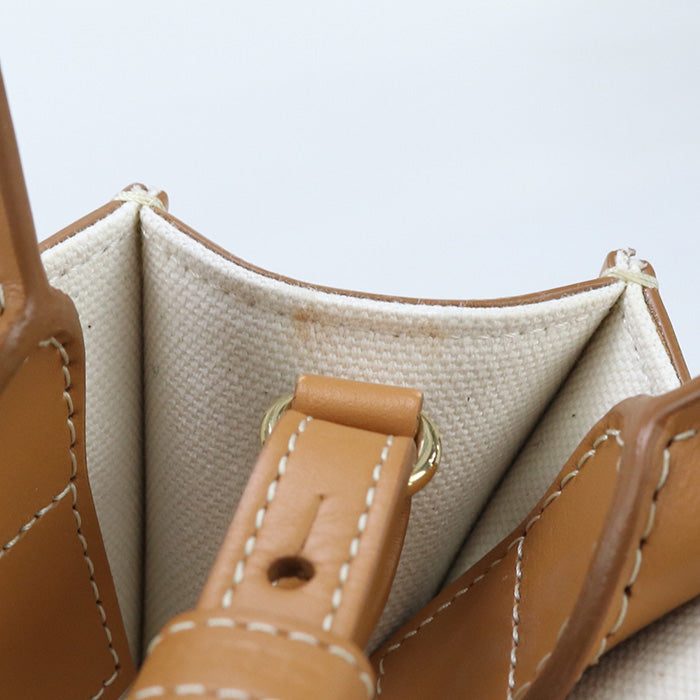 CELINE Minibar Tical Hippo Handbag canvas/Calfskin Women