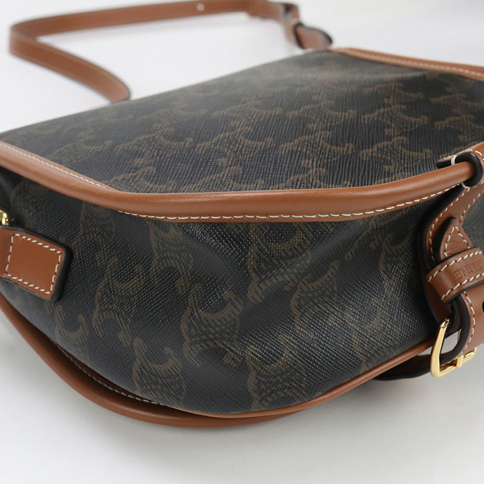 CELINE Medium Falco Bag Triomphe canvas CE96272 Shoulder Bag/Medium Falco Bag/leather Women