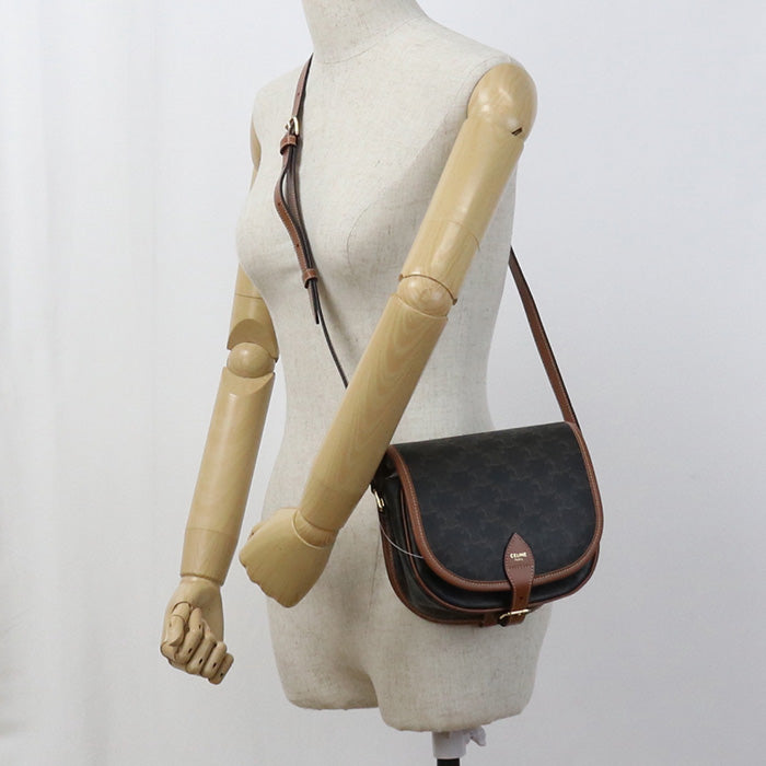 CELINE Medium Falco Bag Triomphe canvas CE96272 Shoulder Bag/Medium Falco Bag/leather Women