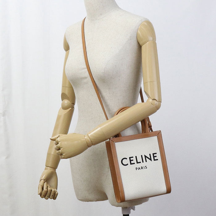 CELINE Mini vertical hippopotamus 193302BNZ.02NT Handbag canvas/Calfskin Women