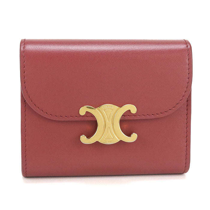 CELINE Small flap wallet Triomphe 10D78 3DPV Three fold wallet Calfskin Women