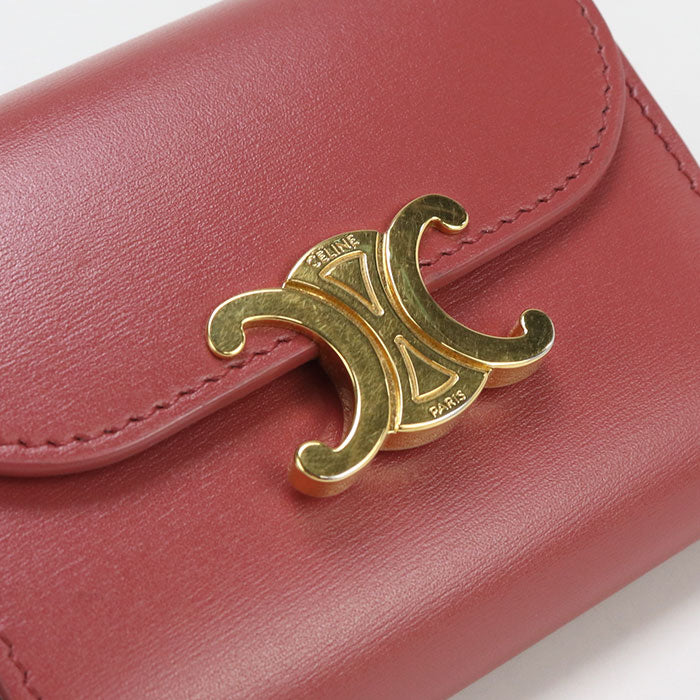 CELINE Small flap wallet Triomphe 10D78 3DPV Three fold wallet Calfskin Women