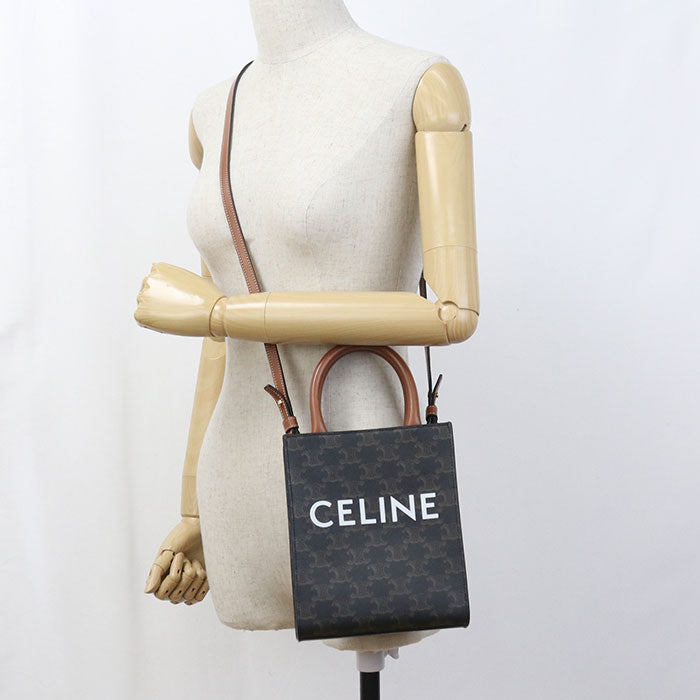 CELINE Mini vertical hippopotamus Triomphe canvas 194372BZK.04LU Tote Bag PVC Women