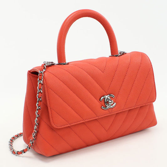 CHANEL 2WAY Chevron Handbag / caviar 28646638 Women