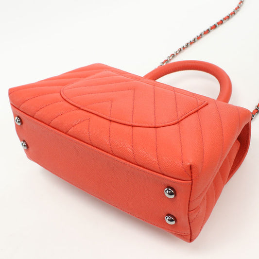 CHANEL 2WAY Chevron Handbag / caviar 28646638 Women