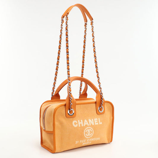 CHANEL Bowling bag 2WAY Deauville Handbag canvas 20865255 Women