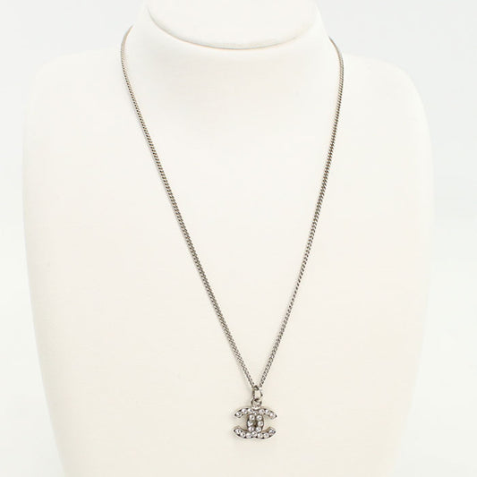 CHANEL Rhinestone COCO Mark Necklace metal Women