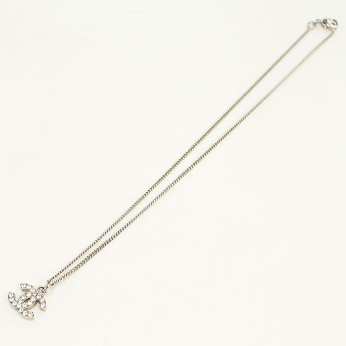 CHANEL Rhinestone COCO Mark Necklace metal Women