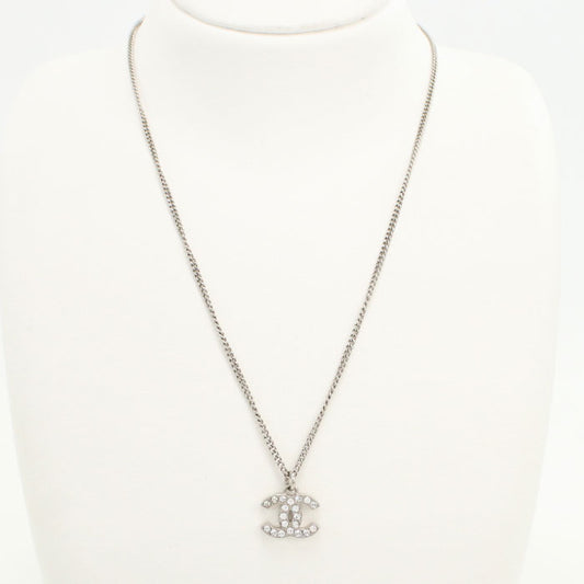 CHANEL Rhinestone COCO Mark Necklace metal Women