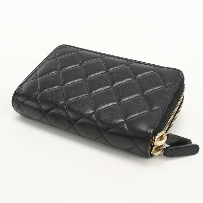 CHANEL Round W Zip Wallet PurseZip Around lambskin 20788480 Women