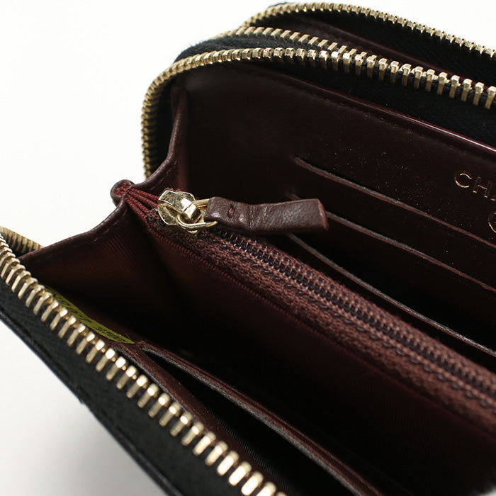 CHANEL Round W Zip Wallet PurseZip Around lambskin 20788480 Women