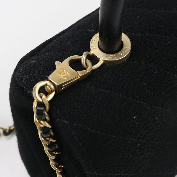 CHANEL 2WAY Chevron Handbag cotton Women