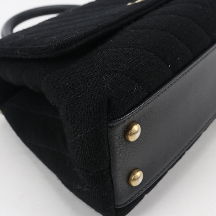 CHANEL 2WAY Chevron Handbag cotton Women