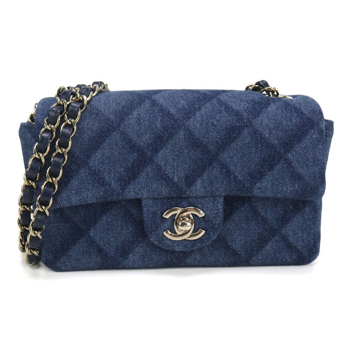 CHANEL Chain Matrasse Diagonal shoulder bag denim EUN7HUE1 Women