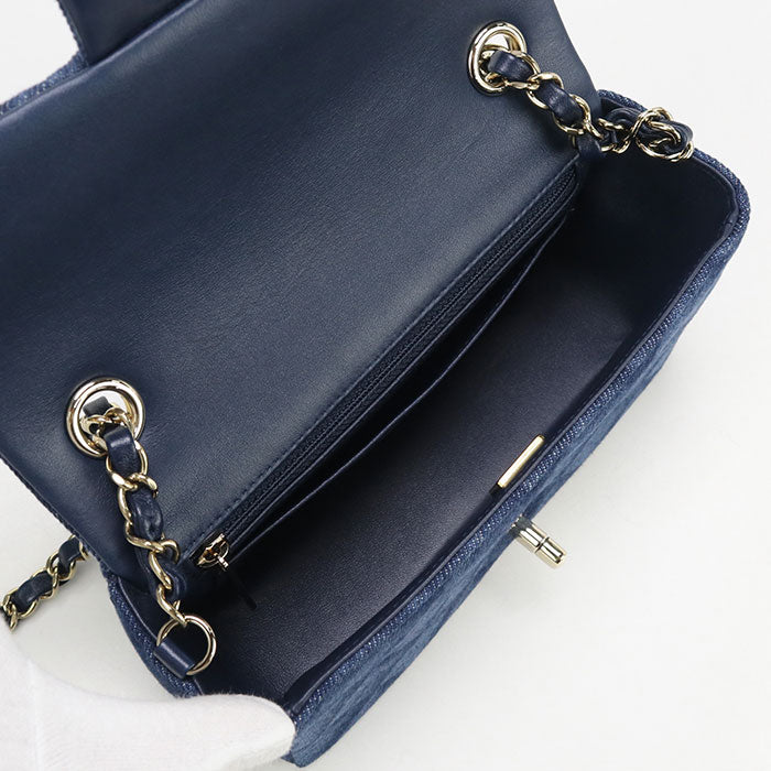 CHANEL Chain Matrasse Diagonal shoulder bag denim EUN7HUE1 Women