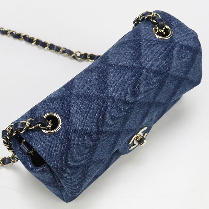 CHANEL Chain Matrasse Diagonal shoulder bag denim EUN7HUE1 Women