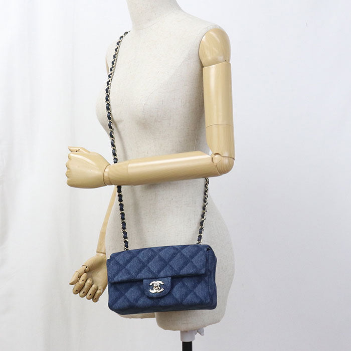 CHANEL Chain Matrasse Diagonal shoulder bag denim EUN7HUE1 Women