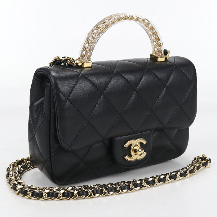 CHANEL Top handle 2WAY Matrasse Handbag lambskin LX3T6A53 Women