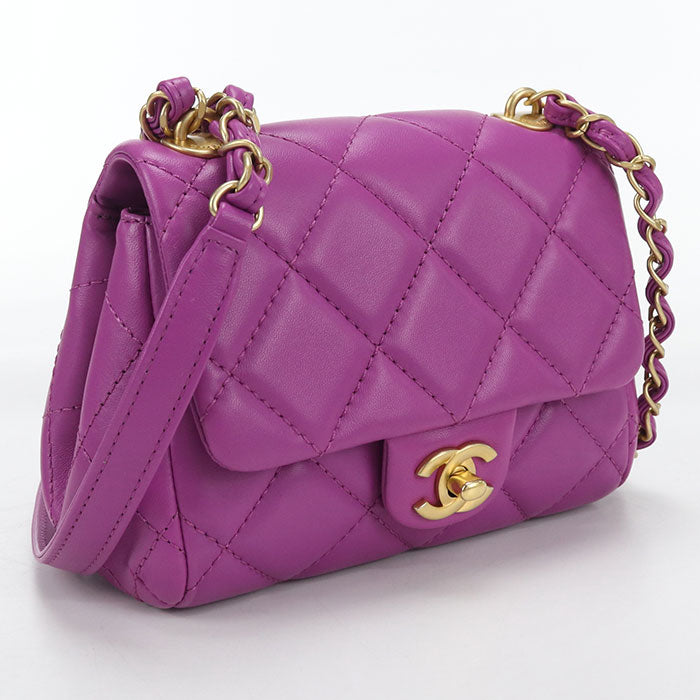 CHANEL Chain Matrasse Diagonal Shoulder bag lambskin AENXKUJ4 Women