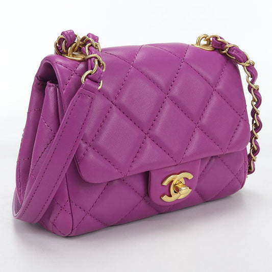 CHANEL Chain Matrasse Diagonal Shoulder bag lambskin AENXKUJ4 Women