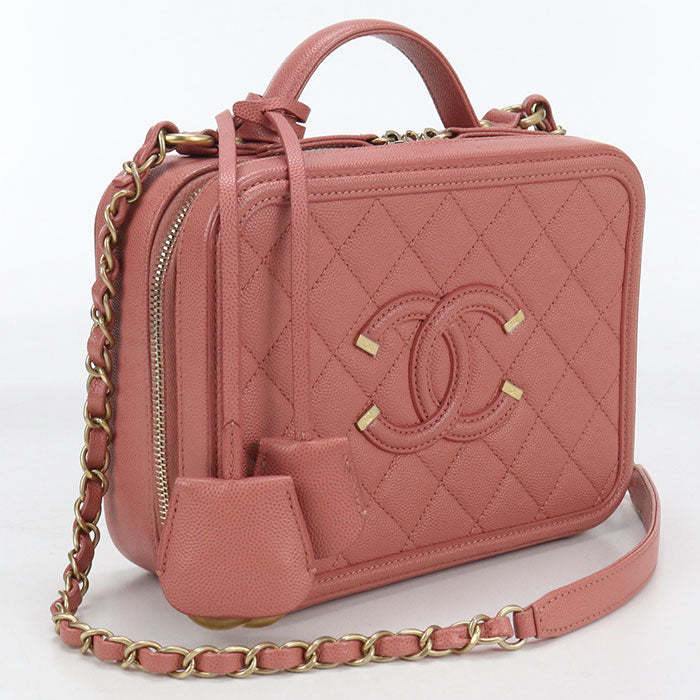 CHANEL 2-way vanity bag CC filigree Shoulder bag / caviar 28418574 Women
