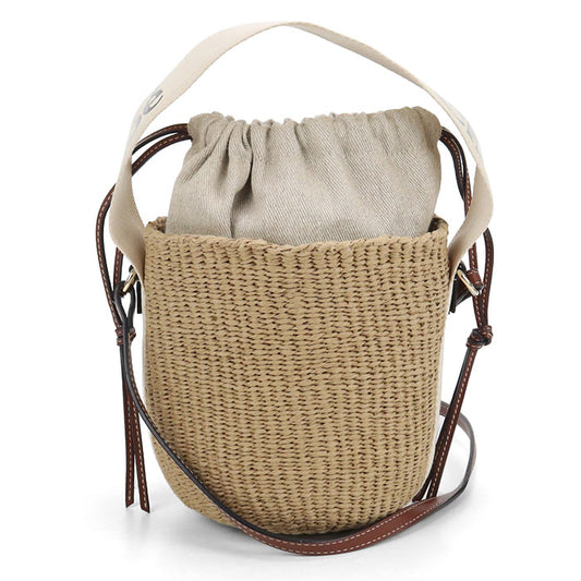 CHLOE Small basket Woody Basket bag/Fair trade paper Women