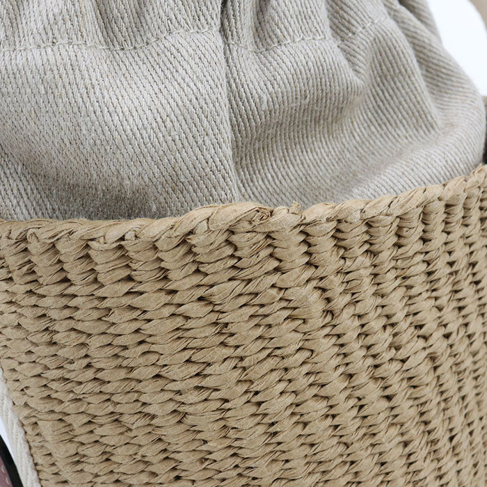 CHLOE Small basket Woody Basket bag/Fair trade paper Women