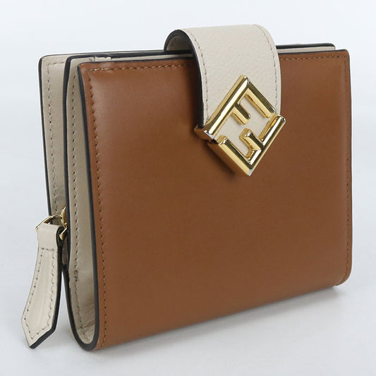 FENDI FF Diamond 8M0386 Bifold Wallet Calfskin Women