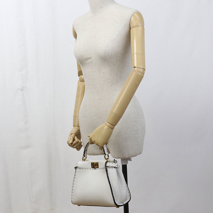 FENDI 2WAY Peekaboo 8BN244 Handbag Calfskin Women's