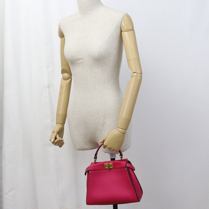 FENDI 2WAY Peekaboo 8BN244 Handbag Calfskin Women's