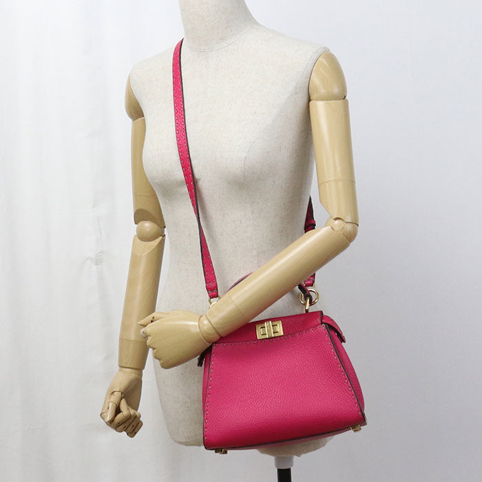FENDI 2WAY Peekaboo 8BN244 Handbag Calfskin Women's
