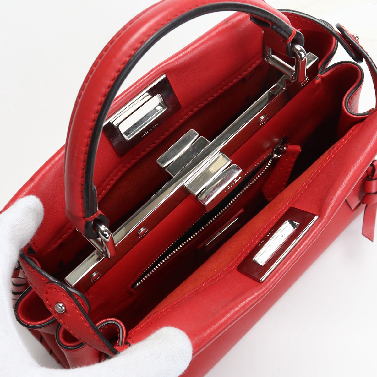 FENDI Peek-a-boo mini 8BN244 A312 R0Y77 Handbag leather Women