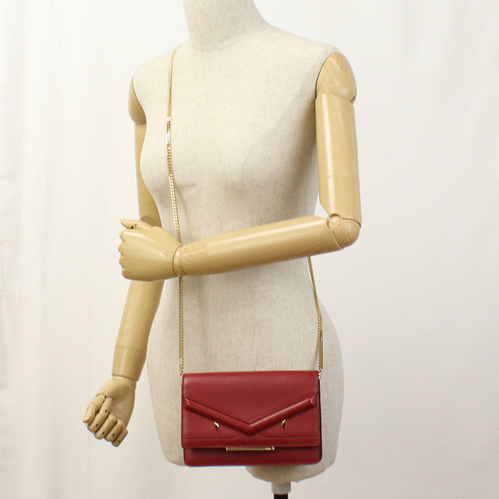 FENDI Bugseye 8M0346 Chain wallet leather Women