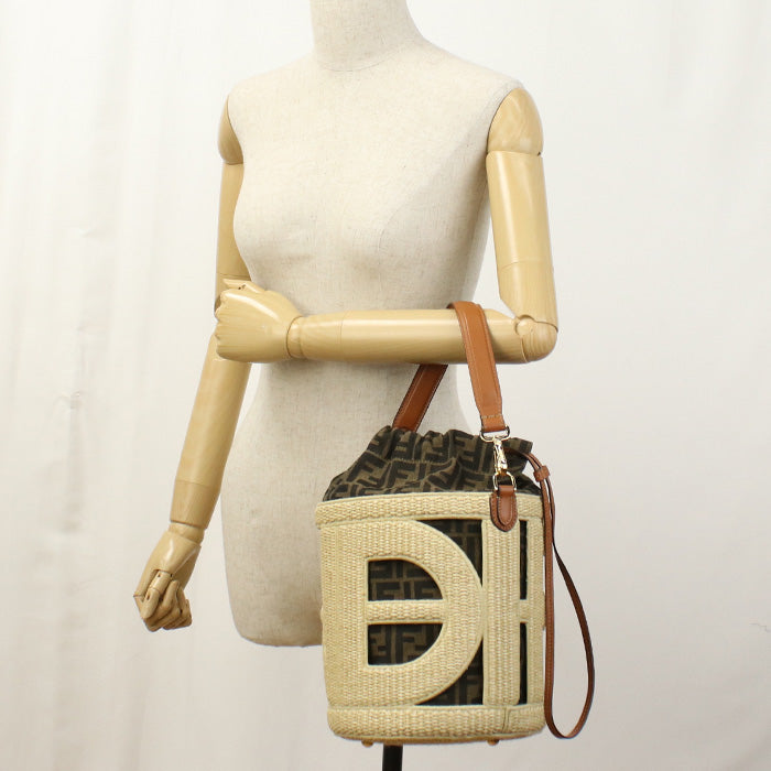 FENDI Medium Bucket Bag Step Out 8BT364 Handbag straw/Medium Bucket Bag Women