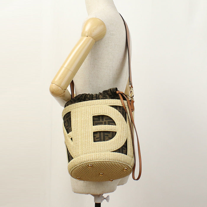 FENDI Medium Bucket Bag Step Out 8BT364 Handbag straw/Medium Bucket Bag Women
