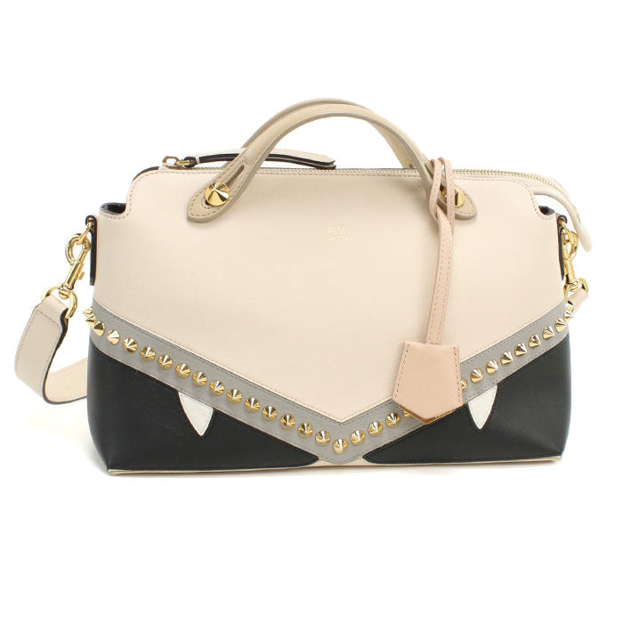 FENDI By the Way Medium Bugs Monster Eye 8BL124 A1FV Handbag Calfskin Women