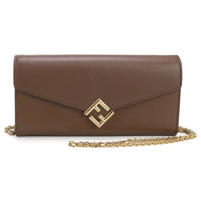 FENDI FF Diamond FE96325 Chain wallet leather/Purse with Chain Women