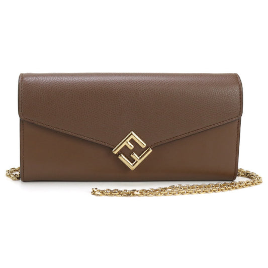 FENDI FF Diamond FE96325 Chain wallet leather/Purse with Chain Women