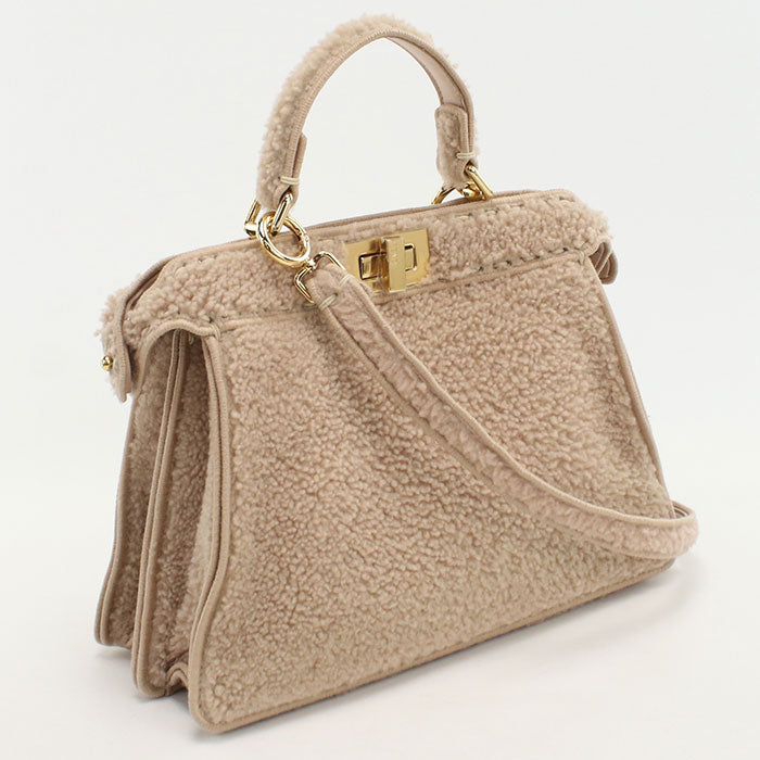 FENDI 2WAY Peekaboo 8BN327 Handbag Mouton Women