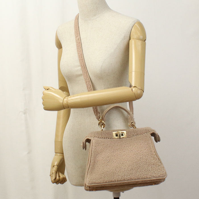 FENDI 2WAY Peekaboo 8BN327 Handbag Mouton Women