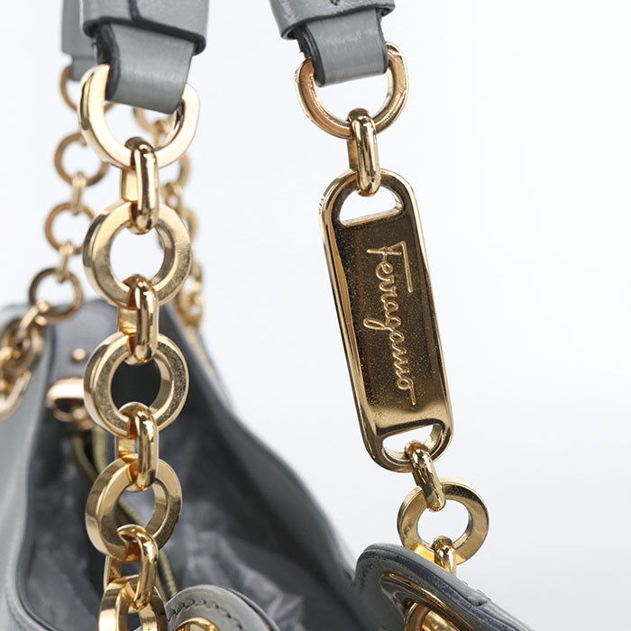 FERRAGAMO Chain Gancini 21 B992 Handbag Calfskin Women