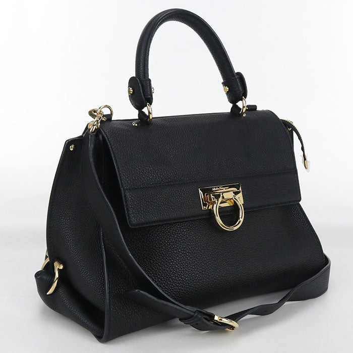 FERRAGAMO 2WAY Gancini 21 E530 Handbag Calfskin Women