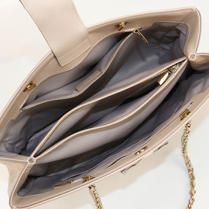 FERRAGAMO Chain Vara ribbon 21 F561 Tote Bag Calfskin Women's