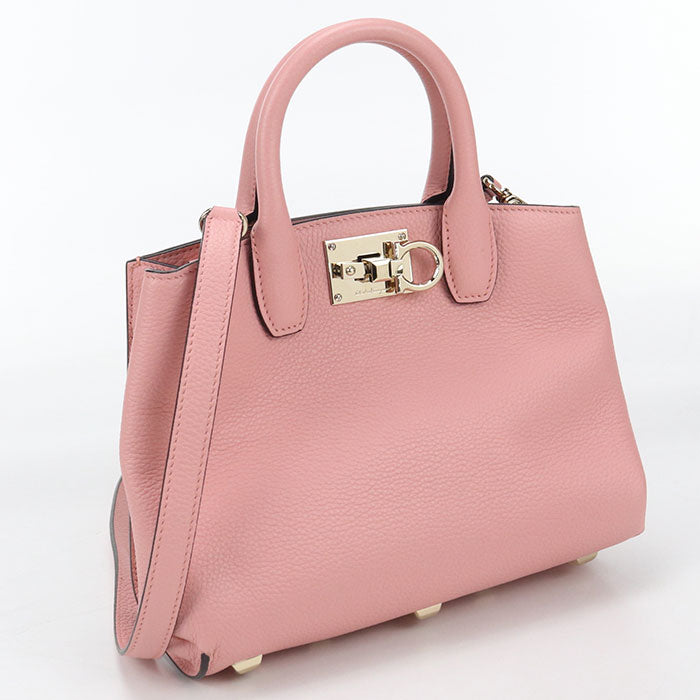 FERRAGAMO 2WAY Gancini 21 H288 Tote Bag Calfskin Women's