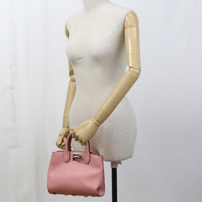 FERRAGAMO 2WAY Gancini 21 H288 Tote Bag Calfskin Women's