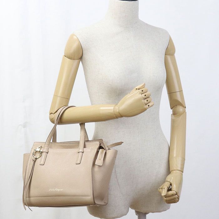FERRAGAMO 2WAY Gancini 21 F478 Tote Bag Calfskin Women's