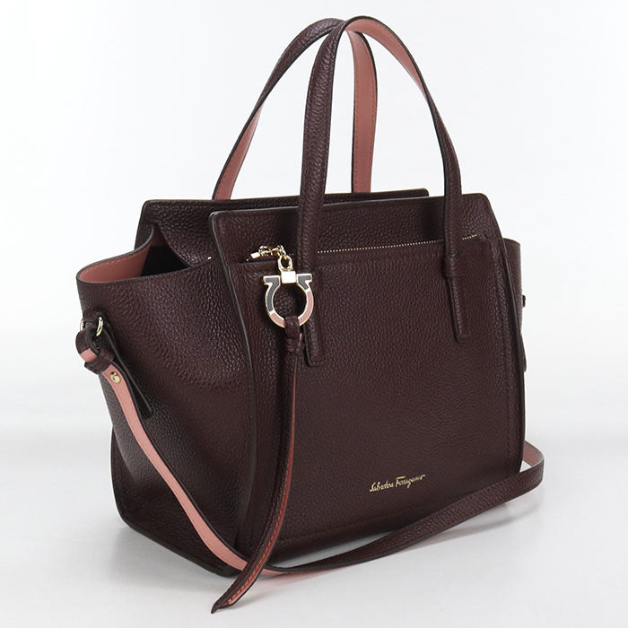 FERRAGAMO 2WAY Gancini 21 F478 Tote Bag Calfskin Women's