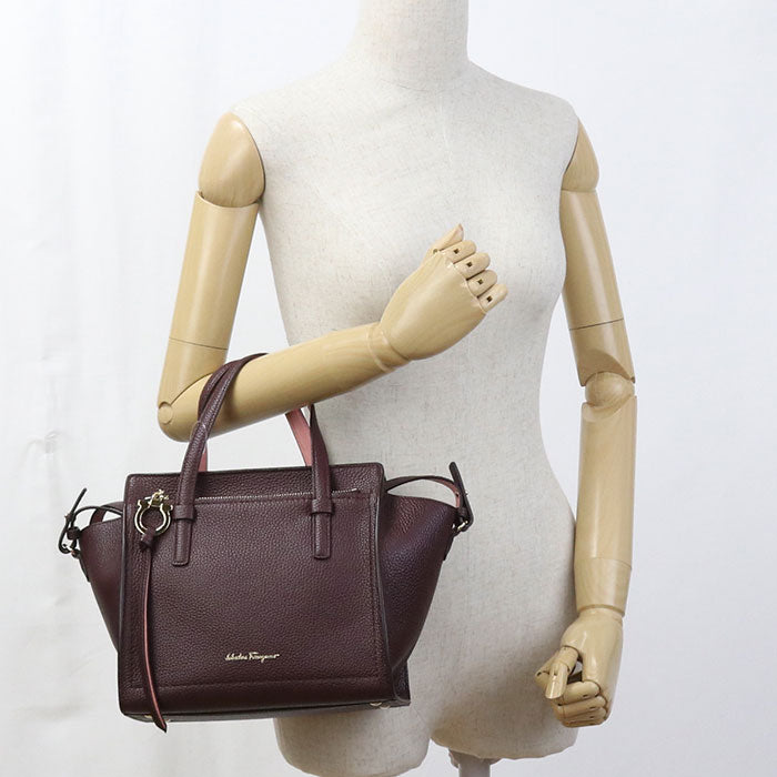 FERRAGAMO 2WAY Gancini 21 F478 Tote Bag Calfskin Women's