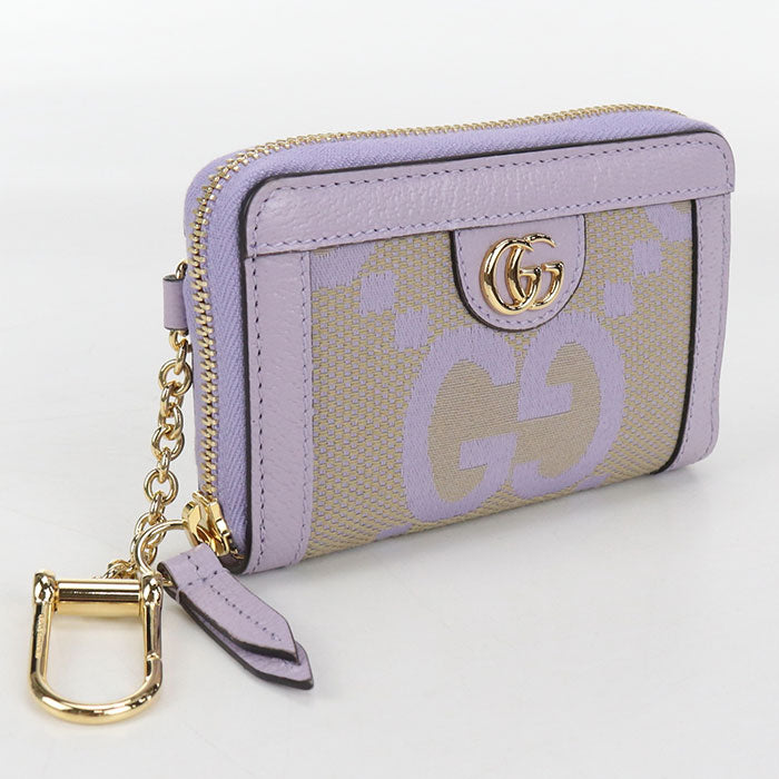 GUCCI Jumbo GGCoin case Ofidia 726503 Coin Pocket with key ring GG Supreme Canvas / leather Women